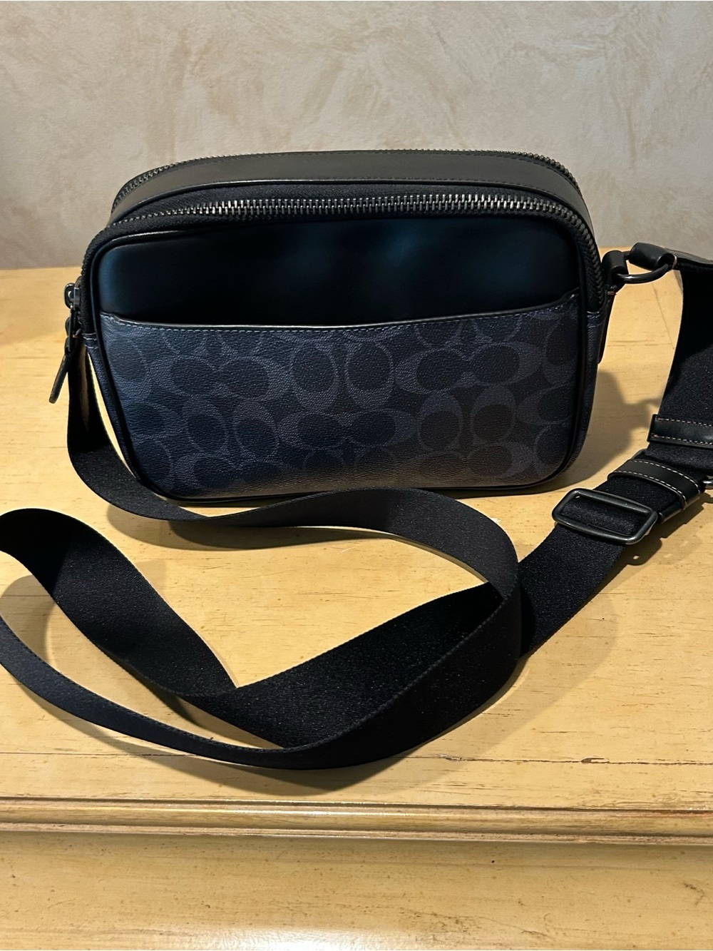 Coach graham denim blue crossbody blocked signature canvas, leather unisex bag - Picture 2 of 16